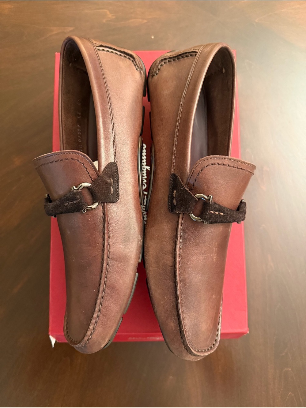 Salvatore Ferragamo Men’s Brown Leather Penny Loafers size 8.5 - Picture 3 of 5